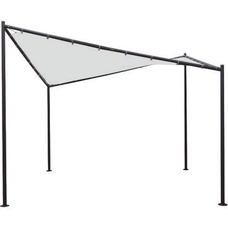 DEGAMO Pavillon ORLANDO 3,5x3,5 Meter Mit Plane PVC-bechichtet Weiss