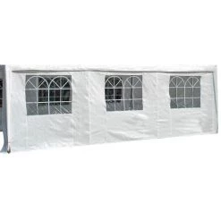 DEGAMO Seitenplane Für Partyzelt, Länge 6 Meter, PVC Weiß Mit Fenstern
