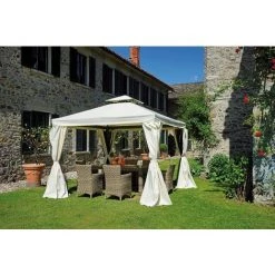 CAESAROO Pavillon Quadratischer 3x3 M Aus Aluminium | Ecru