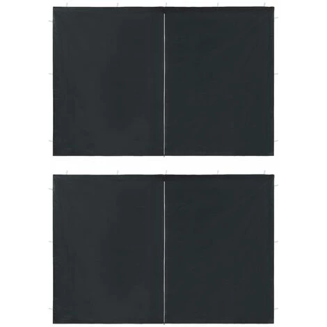 Partyzelt-Seitenwände 2 Stück Mit Reißverschluss PE Anthrazit VidaXL