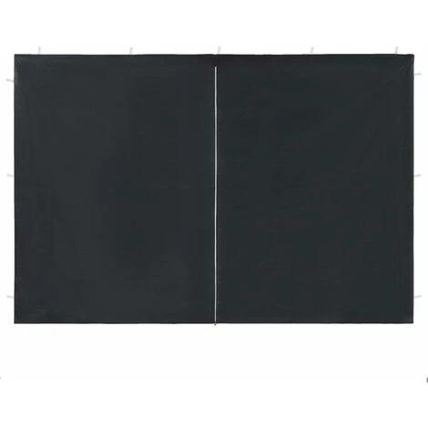 Partyzelt-Seitenwände 2 Stück Mit Reißverschluss PE Anthrazit VidaXL – Bild 2