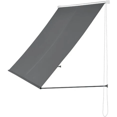 Standmarkise Malaga Mit Seitenzugkette 400x120 Cm Grau Pro.tec – Bild 3