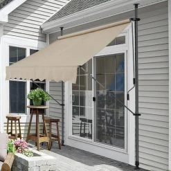 [PRO.TEC] Klemmmarkise 300x120x200-300cm Ohne Bohren Sandfarben Pro.tec