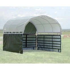 ShelterLogic Weidezelt, Weideunterstand Mit Seitenverkleidung 370 X 370 X 170 Cm Grün 370 X 370 X 170 Cm (L X B X H) Ohne Stahlgestell