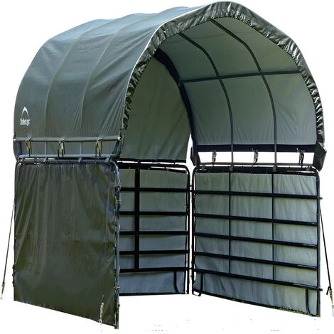 ShelterLogic Weidezelt, Weideunterstand Mit Seitenverkleidung 370 X 370 X 170 Cm Grün 370 X 370 X 170 Cm (L X B X H) Ohne Stahlgestell – Bild 2