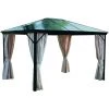 Leco Profi-Pavillon Metall-Gartenüberdachung 300 X 365 Cm Seitenteile In Natur