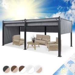 Blumfeldt Pantheon Cortina Pavillon Mit Dach 3x6m 4 Seitenteile Grau
