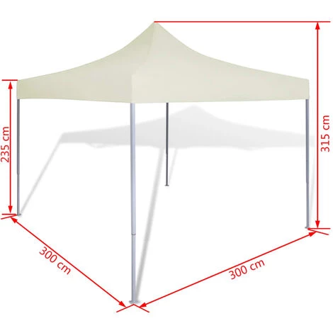 Faltzelt 3x3m Creme VidaXL – Bild 3