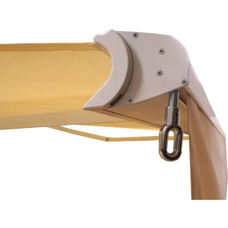 Elektrische Kassetten-Markise HHG-606, Vollkassette, 5x3m Ausfahrbarer Volant ~ Polyester Grau/Weiß – Bild 4