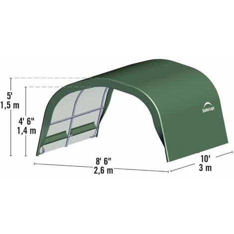 ShelterLogic Weidezelt "Run-In" Weideunterstand, 300 X 260 X 150 Cm Grün 7,8 M² – Bild 3