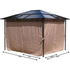 Quick-Star 4 Seitenteile Für Hardtop Pavillon 3x3,6m Seitenwandset Sichtschutz Vorhänge