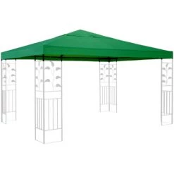 Quick-Star Ersatzdach Für Pavillon 3x3m Grün Ersatzbezug Pavillondach
