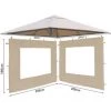 Quick-Star Set Ersatzdach Und 2 Seitenteile Für Garten Pavillon 3x3m Sand Antik Pavillondach Ersatzbezug Seitenwände