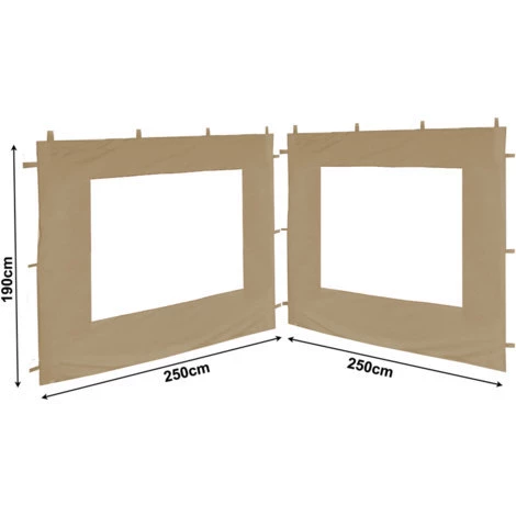 Quick-Star Set Ersatzdach Und 2 Seitenteile Für Garten Pavillon 3x3m Sand Antik Pavillondach Ersatzbezug Seitenwände – Bild 3