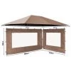 Quick-Star Set Ersatzdach Und 2 Seitenteile Für Garten Pavillon 3x4m Taupe RAL 7006 Antik Pavillondach Ersatzbezug Seitenwände