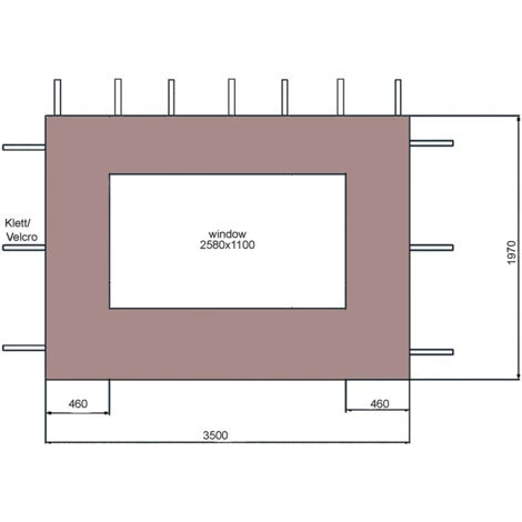 Quick-Star Set Ersatzdach Und 2 Seitenteile Für Garten Pavillon 3x4m Taupe RAL 7006 Antik Pavillondach Ersatzbezug Seitenwände – Bild 5