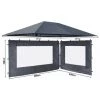 Quick-Star Set Ersatzdach Und 2 Seitenteile Für Garten Pavillon 3x4m Grau RAL 7012 Antik Pavillondach Ersatzbezug Seitenwände