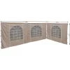 Quick-Star 2 Seitenteile Mit PVC Fenster 300x193cm / 400x193cm Für Pavillon Sahara 3x4m Seitenwand Sand