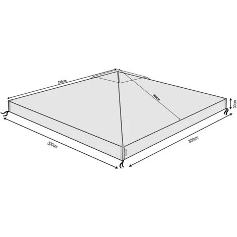 Quick-Star Pavillon Schutzhaube 3x3m Für Doppeldach Wasserdicht Transparent – Bild 2