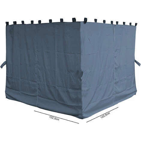 Quick-Star 4 Seitenteile Für Pavillon Paris 3x3m Seitenwand Platingrau