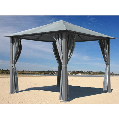 Quick-Star 4 Seitenteile Für Pavillon Paris 3x3m Seitenwand Platingrau – Bild 3