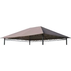 Quick-Star Ersatzdach 3x4m Stil Pavillon Taupe Ersatzplane Ersatzbezug