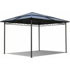 Quick-Star Metall Garten Hardtop Pavillon 3x3m Doppelstegplatten Polycarbonat Dach Partyzelt Pergola
