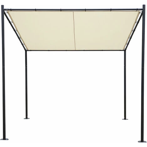 Ersatz-Bezug Für Dach Pergola Pavillon HHG-344, Ersatzbezug, 3x3m 250g/m² UV30+ ~ Creme – Bild 5