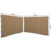 Quick-Star 2 Seitenteile Mit RV 300x195cm Für Pavillons 3x3m Seitenwand Beige RAL 1001