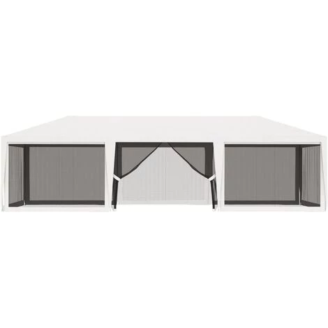 Partyzelt Mit 4 Netz-Seitenwänden 4 X 9 M Weiß VidaXL – Bild 2