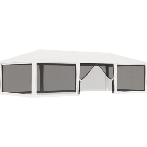 Partyzelt Mit 4 Netz-Seitenwänden 4 X 9 M Weiß VidaXL – Bild 4