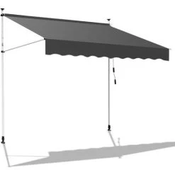 Hengda 150 X 120 Cm Markise Einziehbar Klemmmarkise Balkonmarkise Sonnenschutz Ohne Bohren Höhenverstellbar