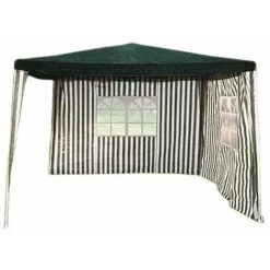 TrendLine Pavillon 3x3 M Grün-weiß Inkl. 2 Seitenteile Gartenpavillon Festzelt