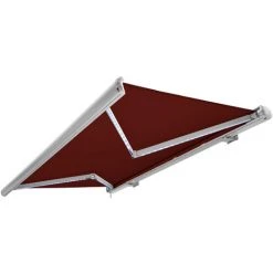 NEMAXX Kassettenmarkise Elektrisch Vollkassettenmarkise Mit LED, Markise Weinrot, Kassette Weiß, Funk Fernbedienung, Wasserdicht, 300x250 Cm (3x2,5m)