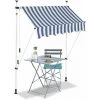 Bc-elec - HHYVA1512-Bluewhite Manuell Einziehbare Markise Für Terrasse & Patio 150x120cm Weiß Und Blau