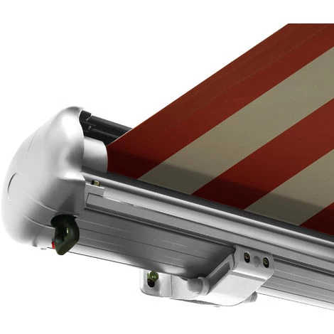 NEMAXX Kassettenmarkise Elektrisch Vollkassettenmarkise Mit LED, Markise Beige-orange, Kassette Weiß, Funk Fernbedienung, Wasserdicht, 400x300 Cm (4x3m) – Bild 2