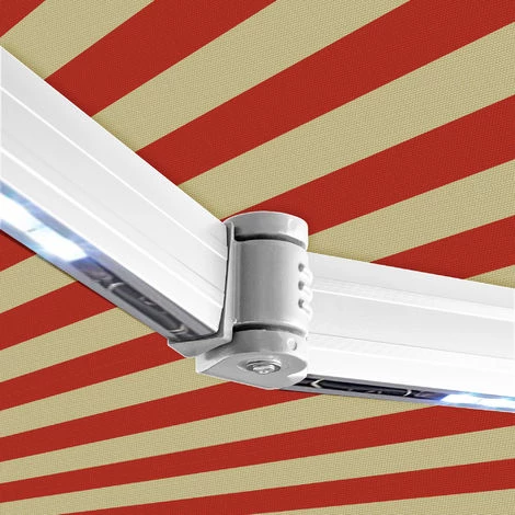 NEMAXX Kassettenmarkise Elektrisch Vollkassettenmarkise Mit LED, Markise Beige-orange, Kassette Weiß, Funk Fernbedienung, Wasserdicht, 400x300 Cm (4x3m) – Bild 4