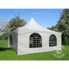 Pagoden-Partyzelt Pavillon Festzelt Dancover PartyZone 6x6m, PVC, Weiß