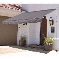 WYCTIN Klemmmarkise 300cm Klemmmarkise Einziehbar Wasserdicht Mit Gestell Markise Balkonmarkise