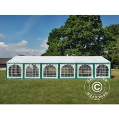 Partyzelt Pavillon Festzelt Dancover Exclusive 6x12m PVC, Grün/Weiß