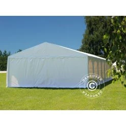 Partyzelt Pavillon Festzelt Dancover, SEMI PRO Plus CombiTents® 8x12 (2,6)m 4-in-1, Weiß