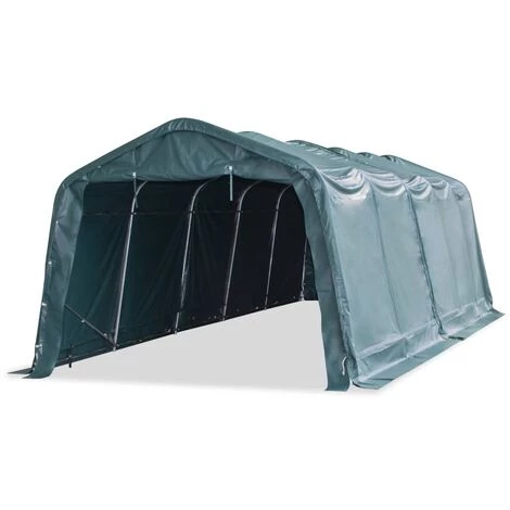 Weidezelt PVC 550 G/m² 3,3×8 M Dunkelgrün VidaXL