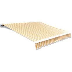 YOUTHUP Markisenbespannung Canvas Sonnenblumengelb & Weiß 6x3 M