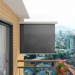YOUTHUP Balkon-Seitenmarkise Multifunktional 150×200 Cm Grau