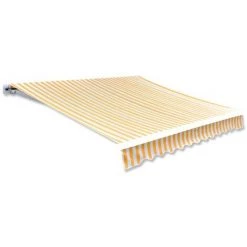 YOUTHUP Markisenbespannung Canvas Orange & Weiß 450×300 Cm