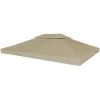 Topdeal Dachplane Für Pavillon Mit Kaminabzug 310 G/m2 4x3 M Taupe 28948