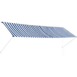 Topdeal Einziehbare Markise 400 X 150 Cm Blau Und Weiß 05646