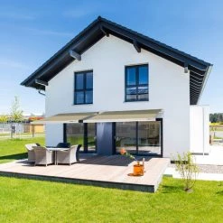 HOME DELUXE - LED Vollkassettenmarkise ELOS V2 - Sandfarben 350 X 250 Cm IÜberdachung, Sonnenschutz, Regenschutz