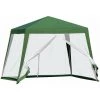 Outsunny Gartenpavillon Pavillon Festzelt Partyzelt Wetterfest Zelt Mit Moskitonetz Metall + Polyester Grün 3 X 3 M