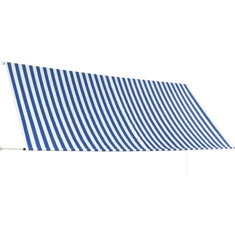 BETTERLIFE Einziehbare Markise 350 X 150 Cm Blau Und Weiß – Bild 3